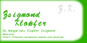 zsigmond klopfer business card